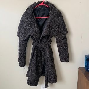 Modern wool wrap winter coat